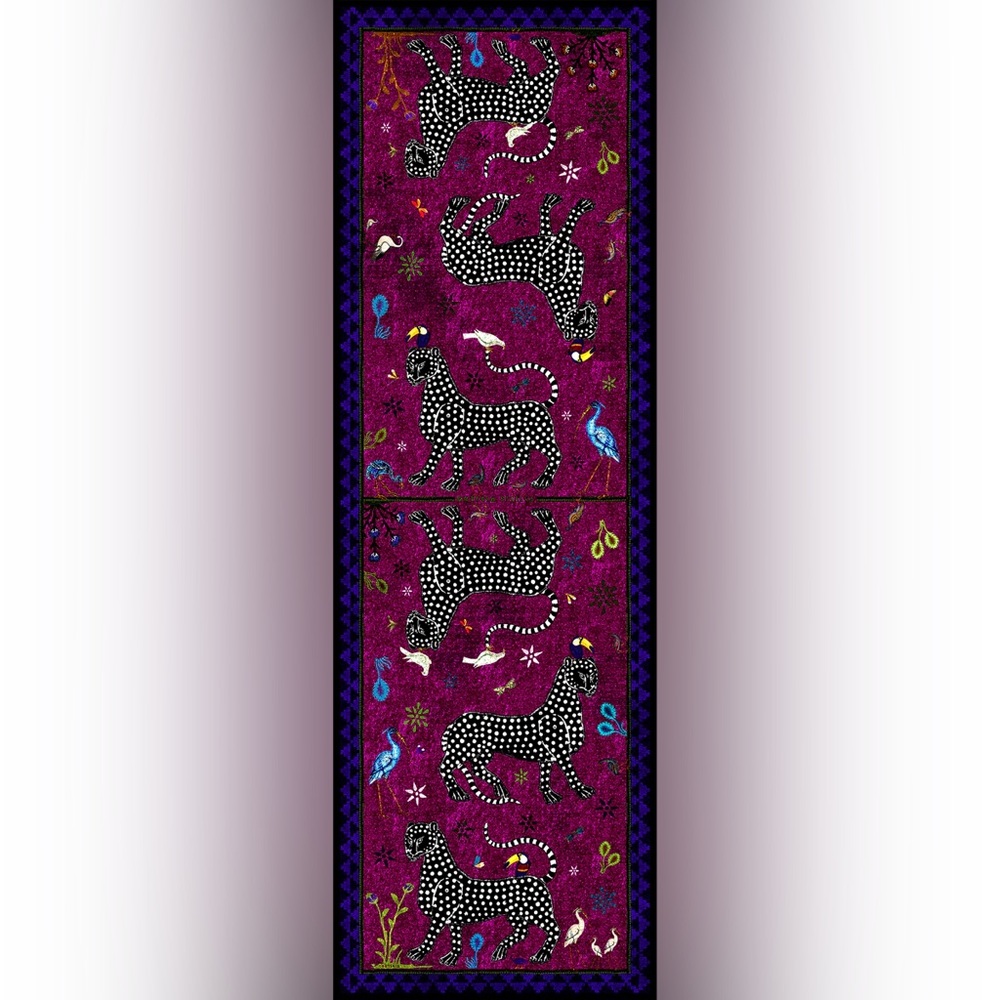 Ortigia Sicilia Ocelot Velvet Scarf - Fascia - Hand Made in Como, Italy - New